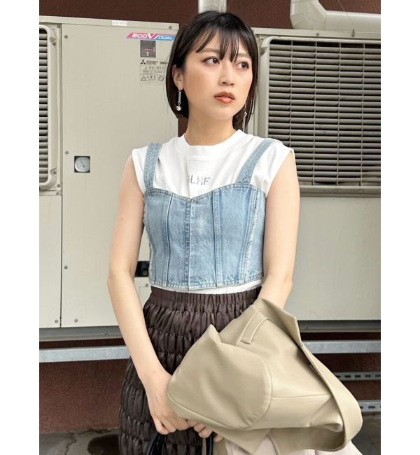 MURUA「フリンジデニムビスチェ」|キャミソール|