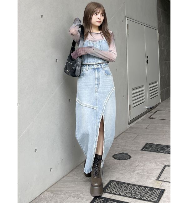 MURUA「フリンジデニムビスチェ」|キャミソール|