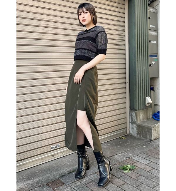 MURUA「クロシェミックスハーフスリーブニット」|ニット・セーター|