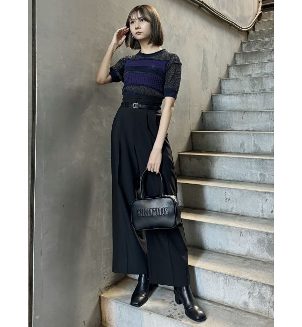 MURUA「クロシェミックスハーフスリーブニット」|ニット・セーター|