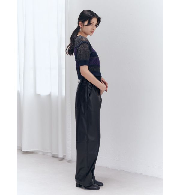 MURUA「クロシェミックスハーフスリーブニット」|ニット・セーター|