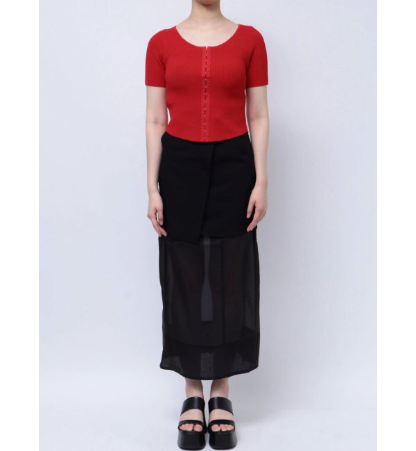 MURUA「ホックデザインハーフスリーブニット」|ニット・セーター|