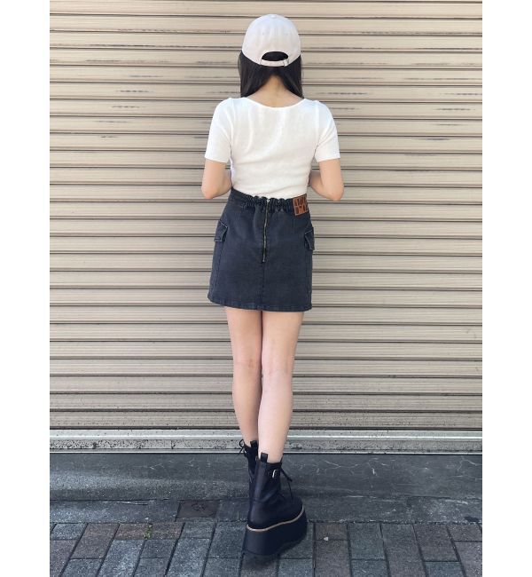 MURUA「ホックデザインハーフスリーブニット」|ニット・セーター|