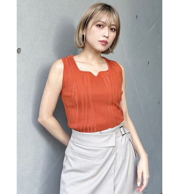 MURUA「スクエアキーネックニットタンク」|タンクトップ|