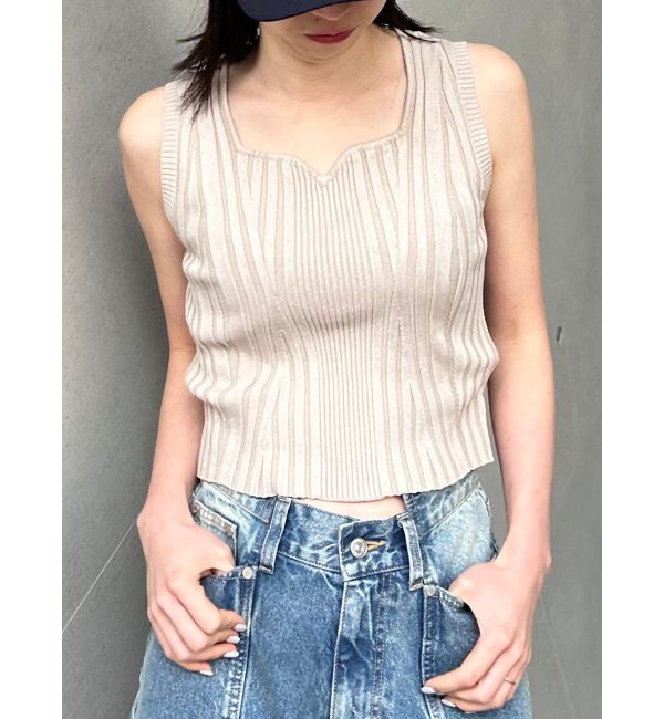 MURUA「スクエアキーネックニットタンク」|タンクトップ|