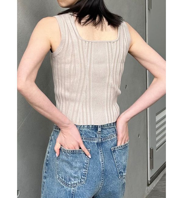 MURUA「スクエアキーネックニットタンク」|タンクトップ|