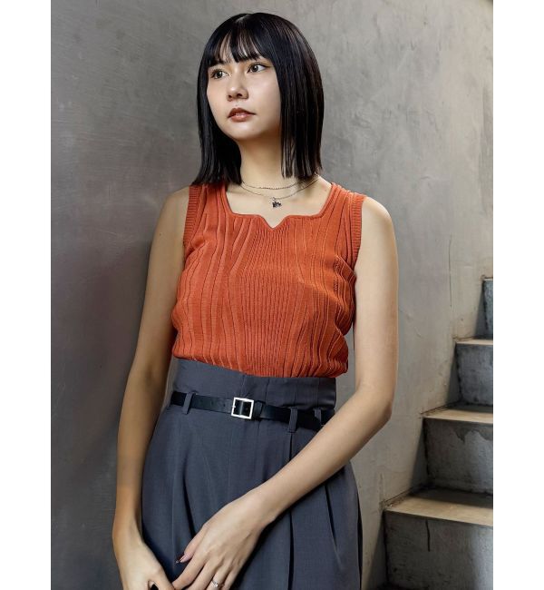 MURUA「スクエアキーネックニットタンク」|タンクトップ|