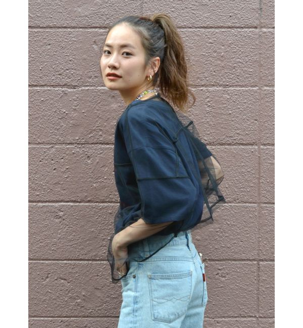 Ungrid「チュールショートロングスリーブTee」|Tシャツ・カットソー|