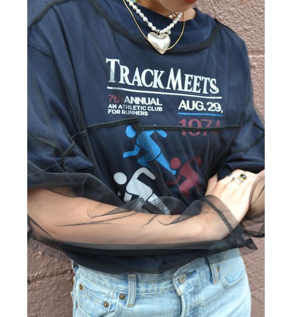 Ungrid「チュールショートロングスリーブTee」|Tシャツ・カットソー|