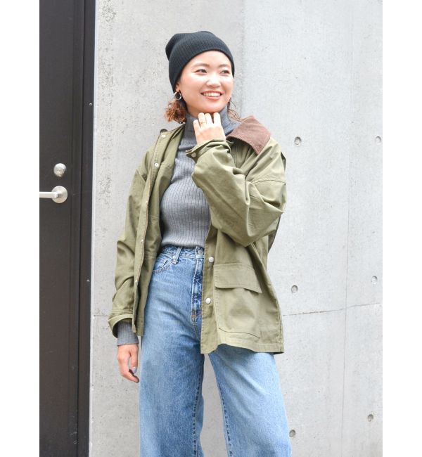 Ungrid「コーデュロイコンビカバーオール」|ブルゾン・スタジャン|