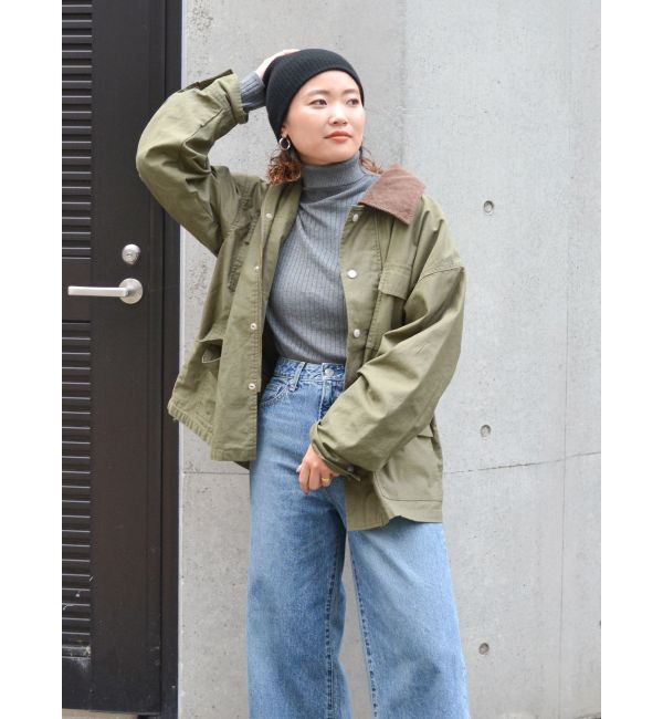 Ungrid「コーデュロイコンビカバーオール」|ブルゾン・スタジャン|
