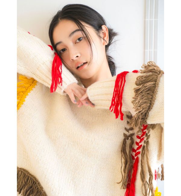 Ungrid「レースアップデザインルーズニット」|ニット・セーター|