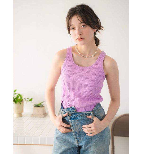 Ungrid「ランダムテレコタンクトップ」|タンクトップ|