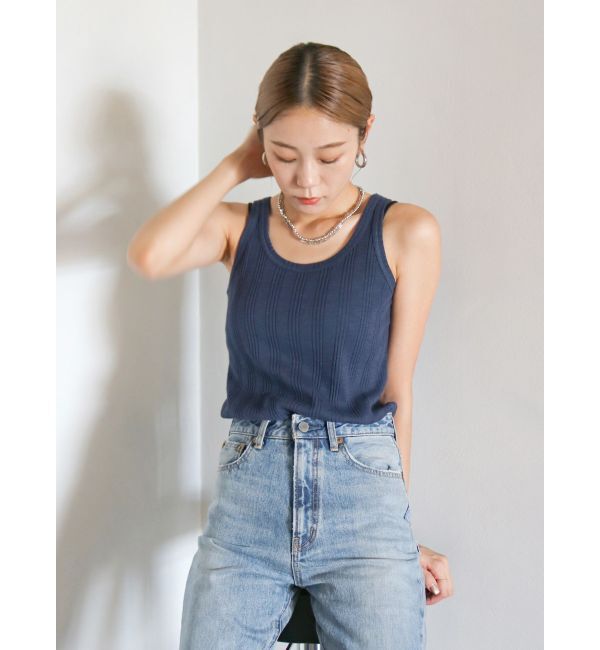Ungrid「ランダムテレコタンクトップ」|タンクトップ|