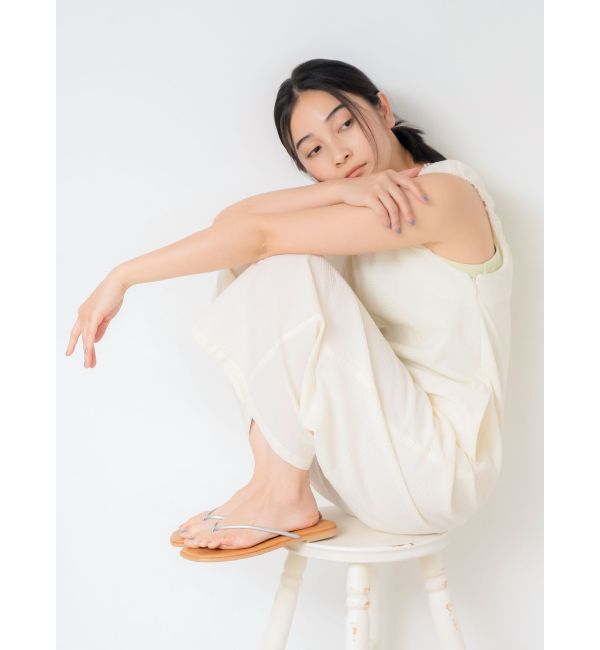 Ungrid「スクエアネックギャザーデザインロンパース」|オールインワン|