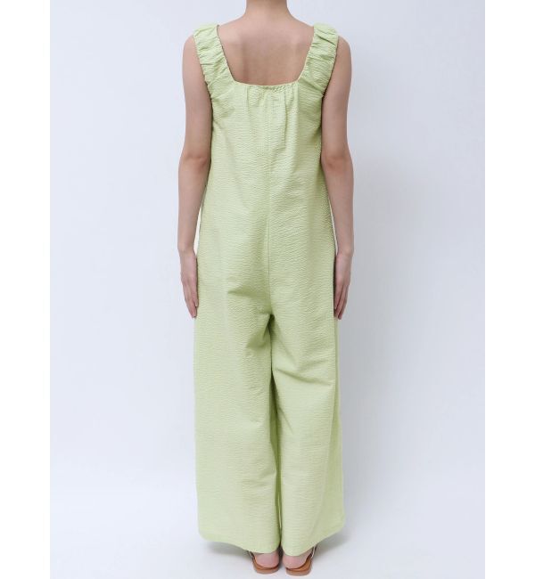 Ungrid「スクエアネックギャザーデザインロンパース」|オールインワン|