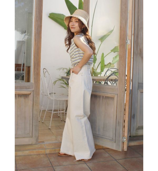 Ungrid「カットオフバギールーズデニム」|デニム|