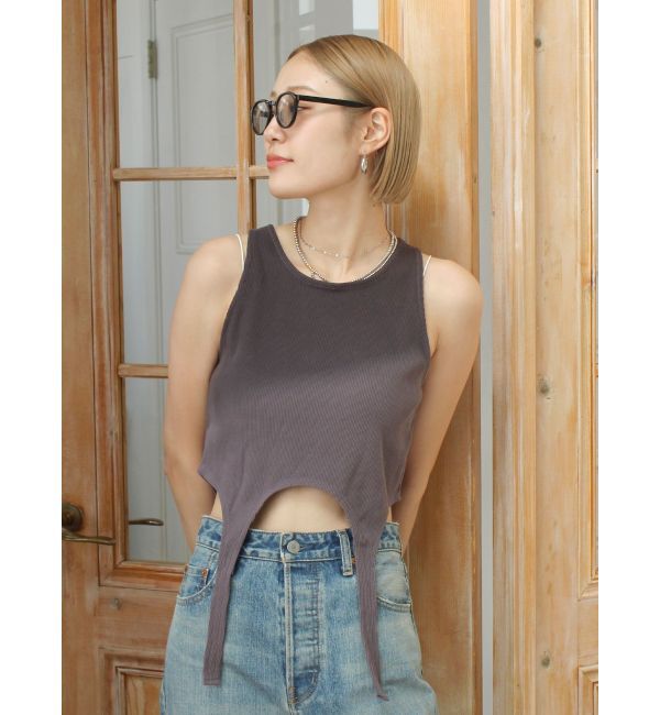 Ungrid「グラデーションデザインタンクトップ」|タンクトップ|チャコールグレー