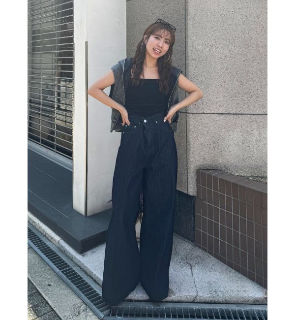 Ungrid「ハイウエストバギーデニム」|デニム|