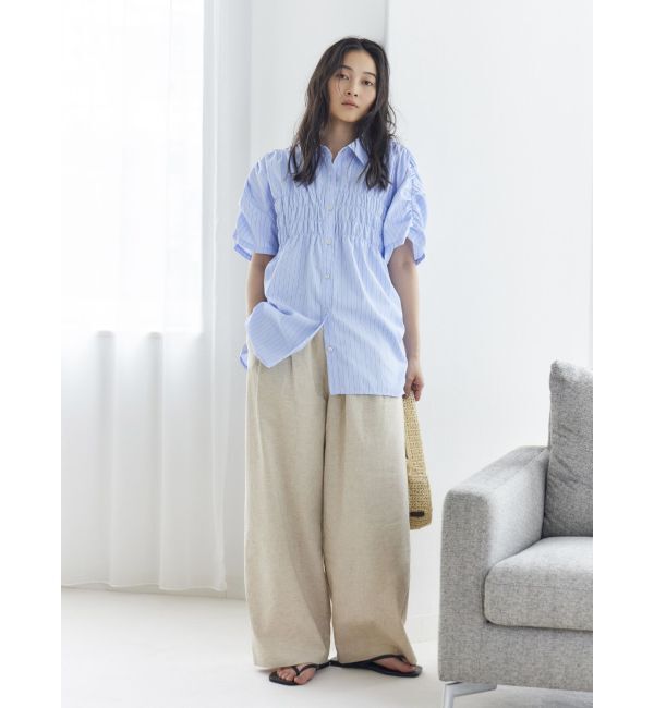 Ungrid「リネン混カーブラフパンツ」|その他|