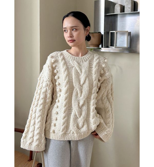Ungrid「ルーズスリーブケーブルニット」|ニット・セーター|