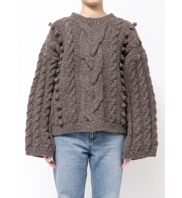 Ungrid「ルーズスリーブケーブルニット」|ニット・セーター|