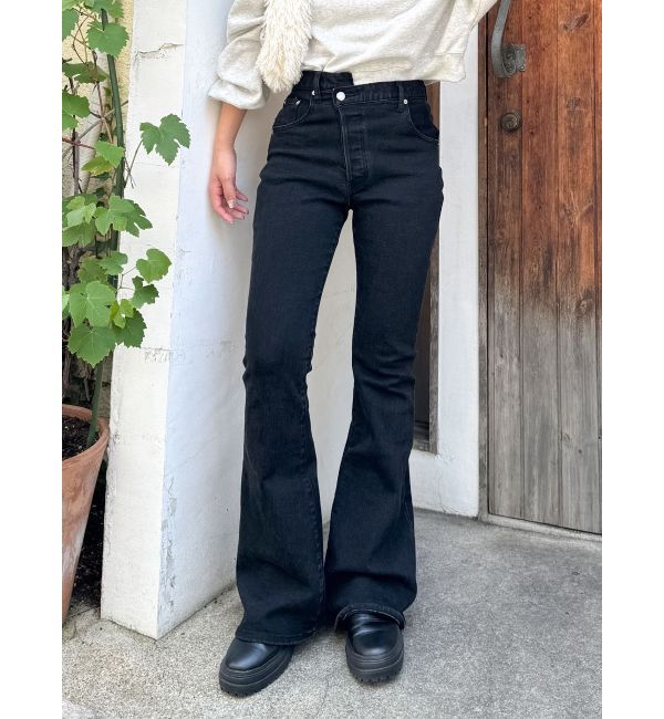 Ungrid「ハイウエストストレッチフィットフレアデニム」|デニム|