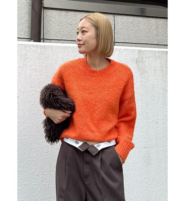 Ungrid「カラーモヘヤ混ルーズニット」|ニット・セーター|オレンジ