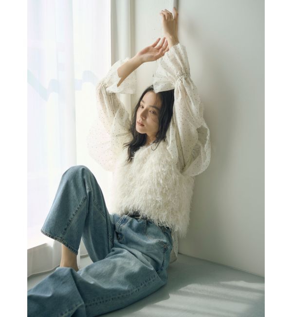 Ungrid「ウエストデザインルーズデニム」|デニム|