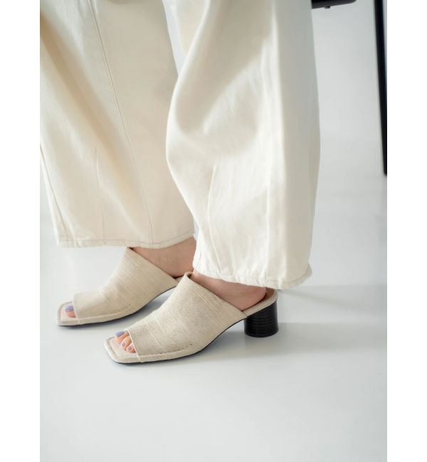 Ungrid「カットデザインヒールサンダル」|サンダル|アイボリー