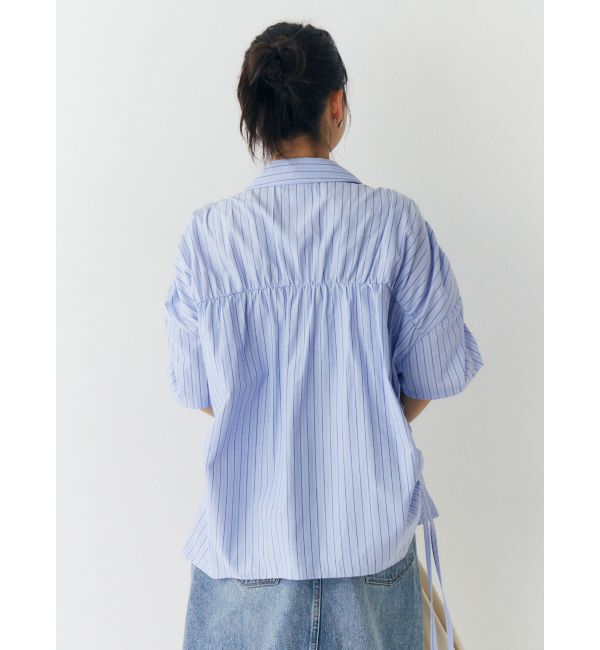 Ungrid「ハーフスリーブギャザーシャツ」|シャツ・ブラウス|