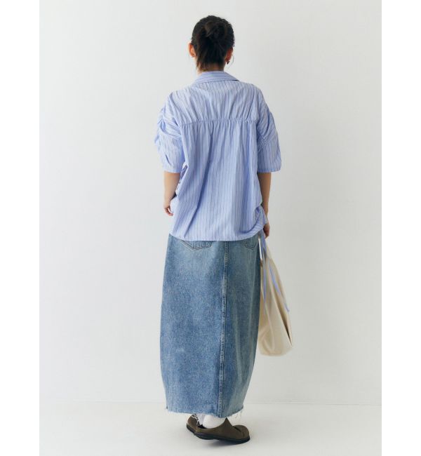 Ungrid「ハーフスリーブギャザーシャツ」|シャツ・ブラウス|