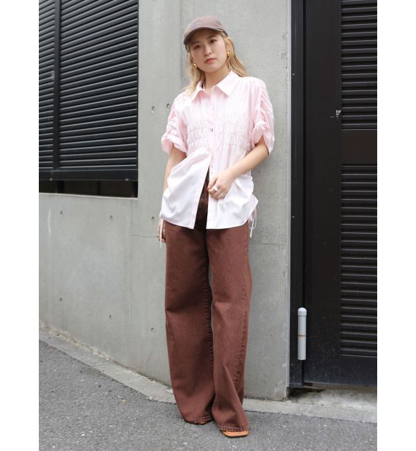 Ungrid「ハーフスリーブギャザーシャツ」|シャツ・ブラウス|