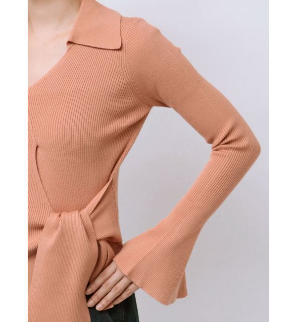 LAGUNAMOON「カシュクールウエストリボンニットトップス」|ニット・セーター|