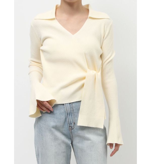 LAGUNAMOON「カシュクールウエストリボンニットトップス」|ニット・セーター|