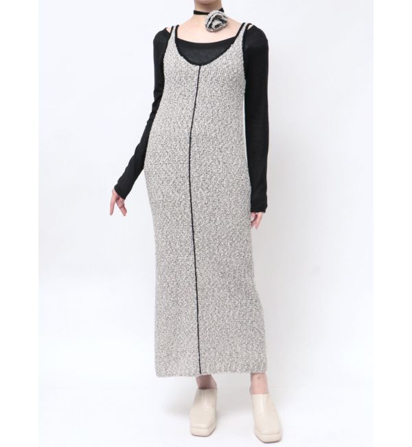 LAGUNAMOON「コサージュニットノースリーブワンピース」|ワンピース|