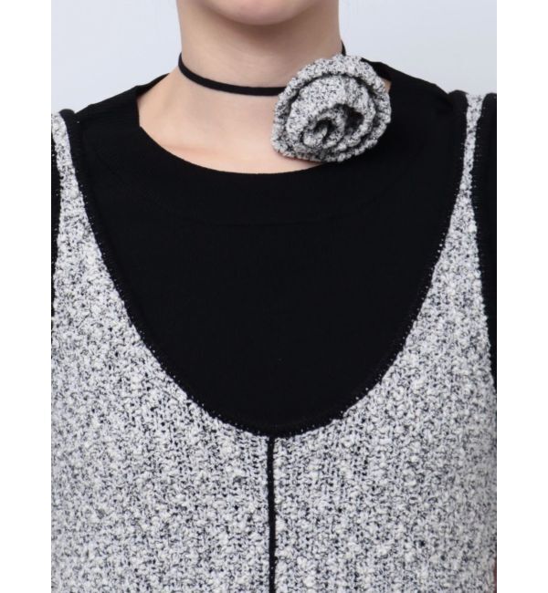 LAGUNAMOON「コサージュニットノースリーブワンピース」|ワンピース|