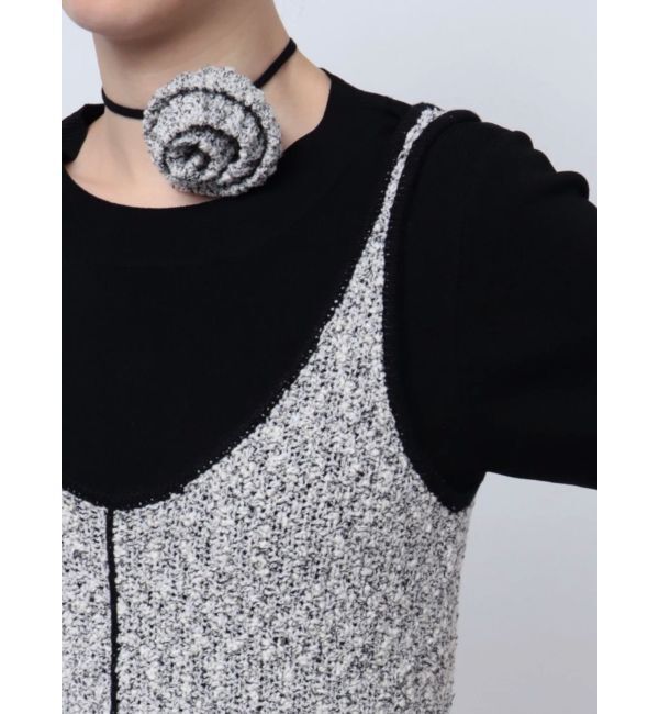 LAGUNAMOON「コサージュニットノースリーブワンピース」|ワンピース|