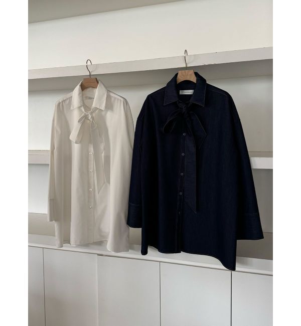 LAGUNAMOON「【柳橋唯コラボ】ワイドスリーブタイネックシャツ」|シャツ・ブラウス|