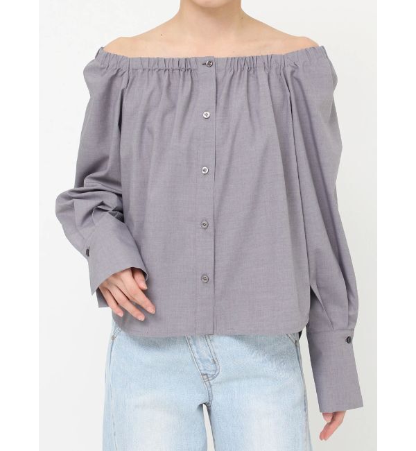 LAGUNAMOON「オフショルダー裾バイカラーブラウス」|シャツ・ブラウス|