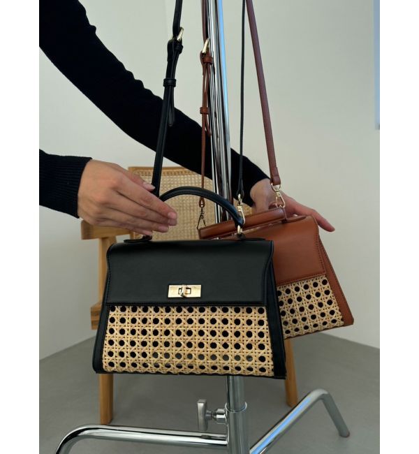 LAGUNAMOON「ラタンコンビミニバッグ」|ハンドバッグ|