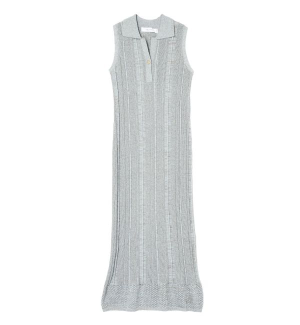 LAGUNAMOON「シャツカラーメランジニットワンピース」|ワンピース|