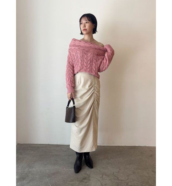 LAGUNAMOON「【POLO BCSコラボ】ケーブルオフショルニットプルオーバー」|ニット・セーター|