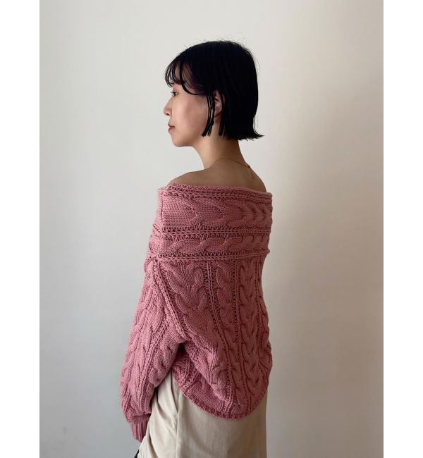 LAGUNAMOON「【POLO BCSコラボ】ケーブルオフショルニットプルオーバー」|ニット・セーター|