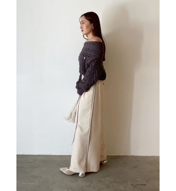 LAGUNAMOON「【POLO BCSコラボ】ケーブルオフショルニットプルオーバー」|ニット・セーター|