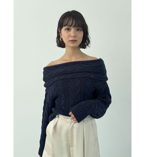 LAGUNAMOON「【POLO BCSコラボ】ケーブルオフショルニットプルオーバー」|ニット・セーター|
