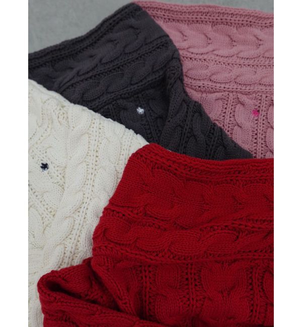 LAGUNAMOON「【POLO BCSコラボ】ケーブルオフショルニットプルオーバー」|ニット・セーター|