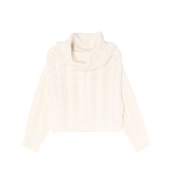 LAGUNAMOON「【POLO BCSコラボ】ケーブルオフショルニットプルオーバー」|ニット・セーター|