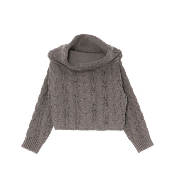 LAGUNAMOON「【POLO BCSコラボ】ケーブルオフショルニットプルオーバー」|ニット・セーター|