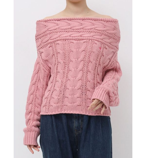 LAGUNAMOON「【POLO BCSコラボ】ケーブルオフショルニットプルオーバー」|ニット・セーター|